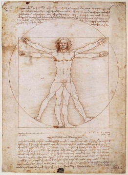  Leonardo Oil Painting - Vitruvian Man Leonardo da Vinci